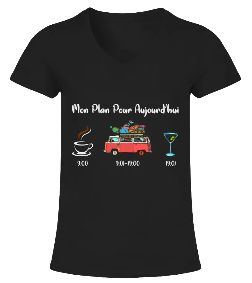 MON PLANCAMPING CAMISETA CUELLO PICO MUJER