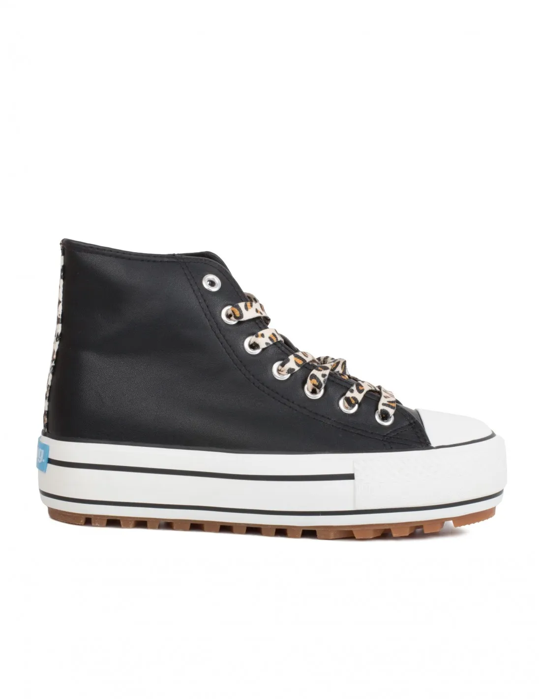 MUSTANG Zapatillas Altas Negras Leopardo