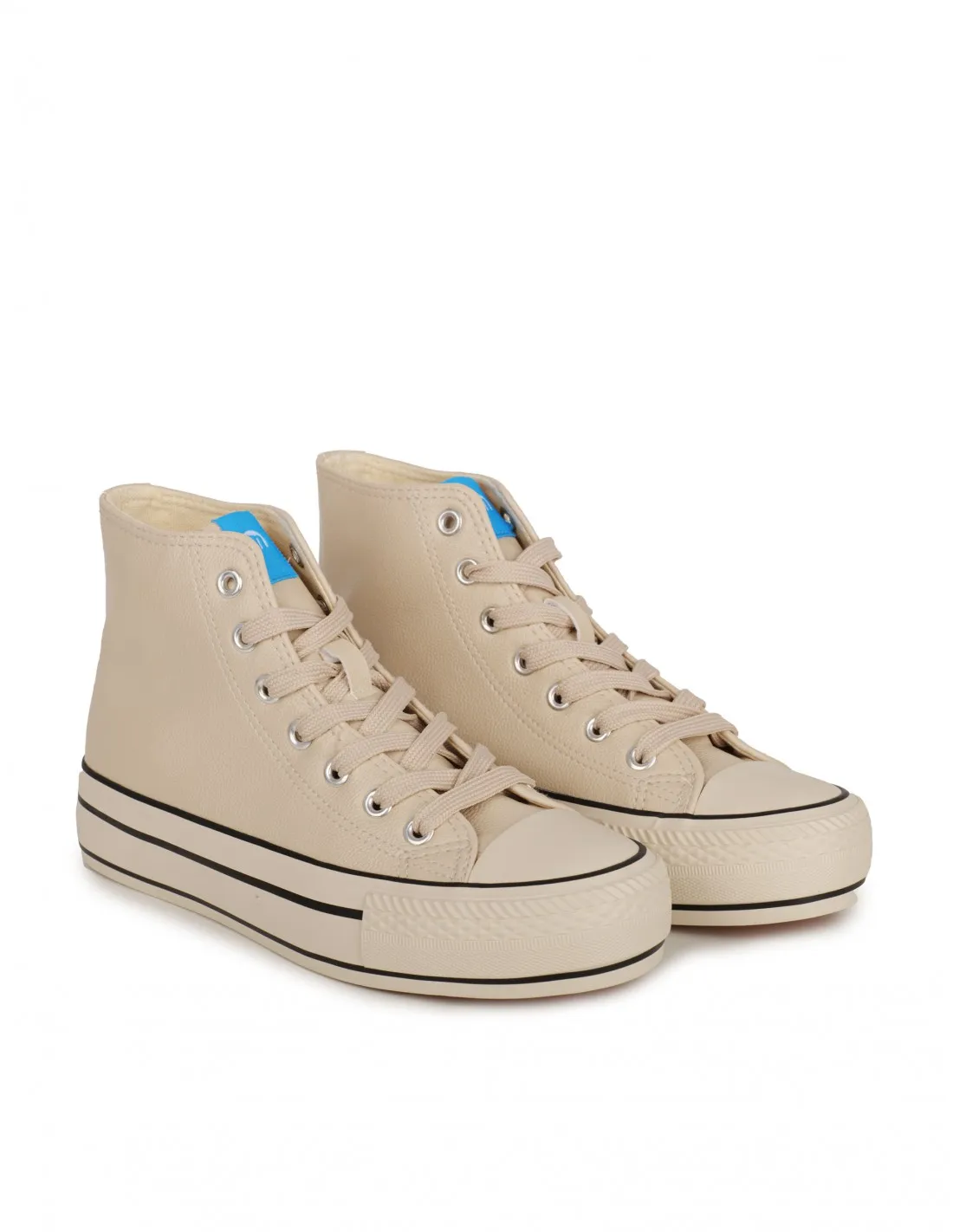 MUSTANG Zapatillas Altas Polipiel Puntera Goma Beige