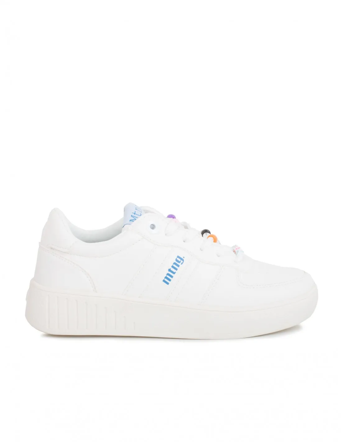 MUSTANG Zapatillas Plataforma Blancas Abalorios