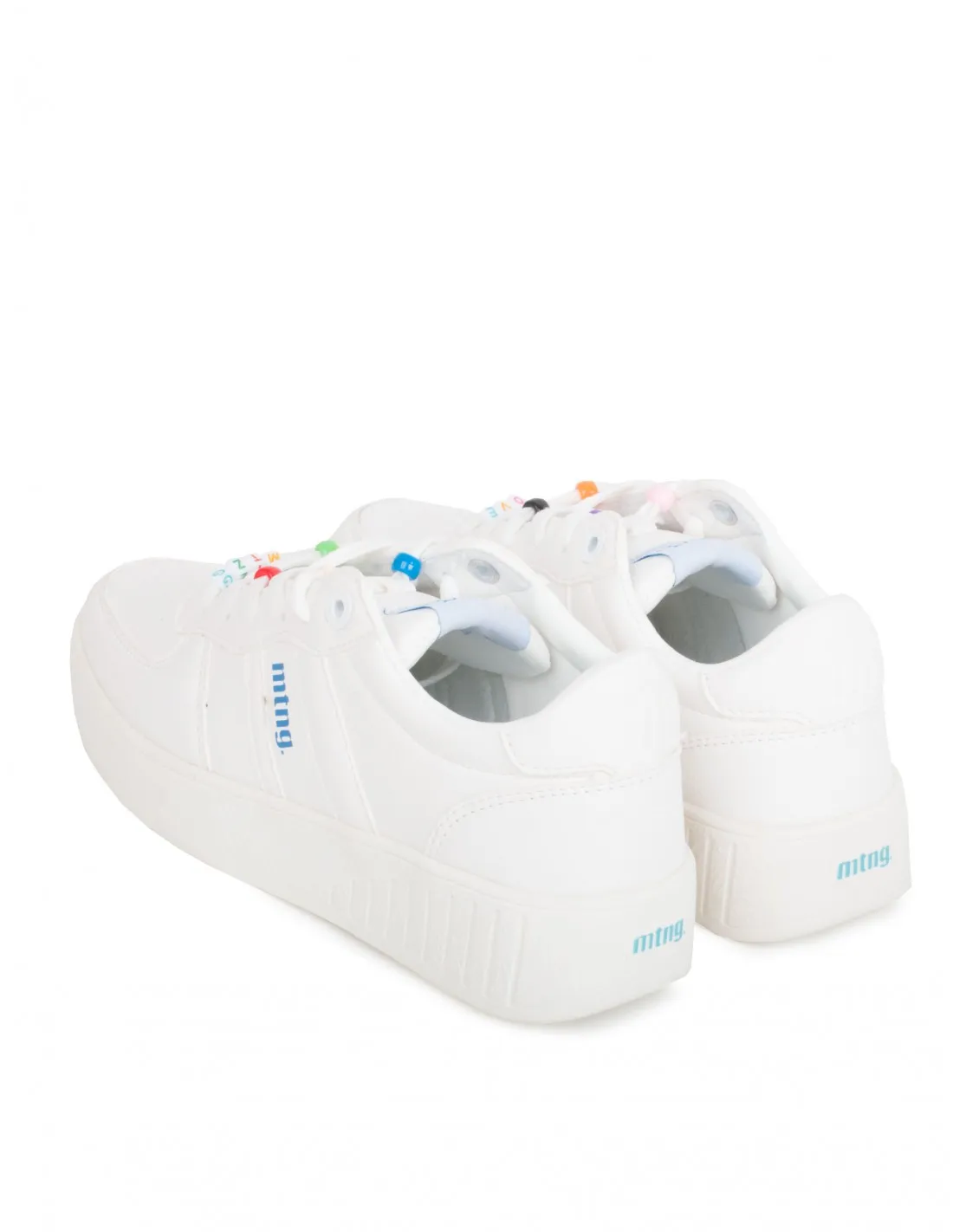MUSTANG Zapatillas Plataforma Blancas Abalorios