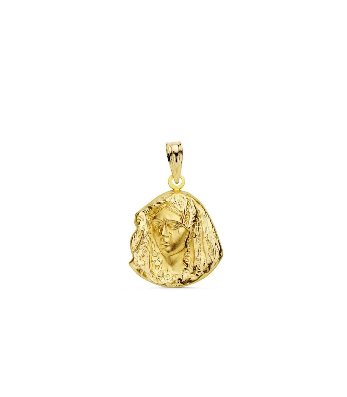 Médaille silhouette Vierge Macarena 18 K 17mm