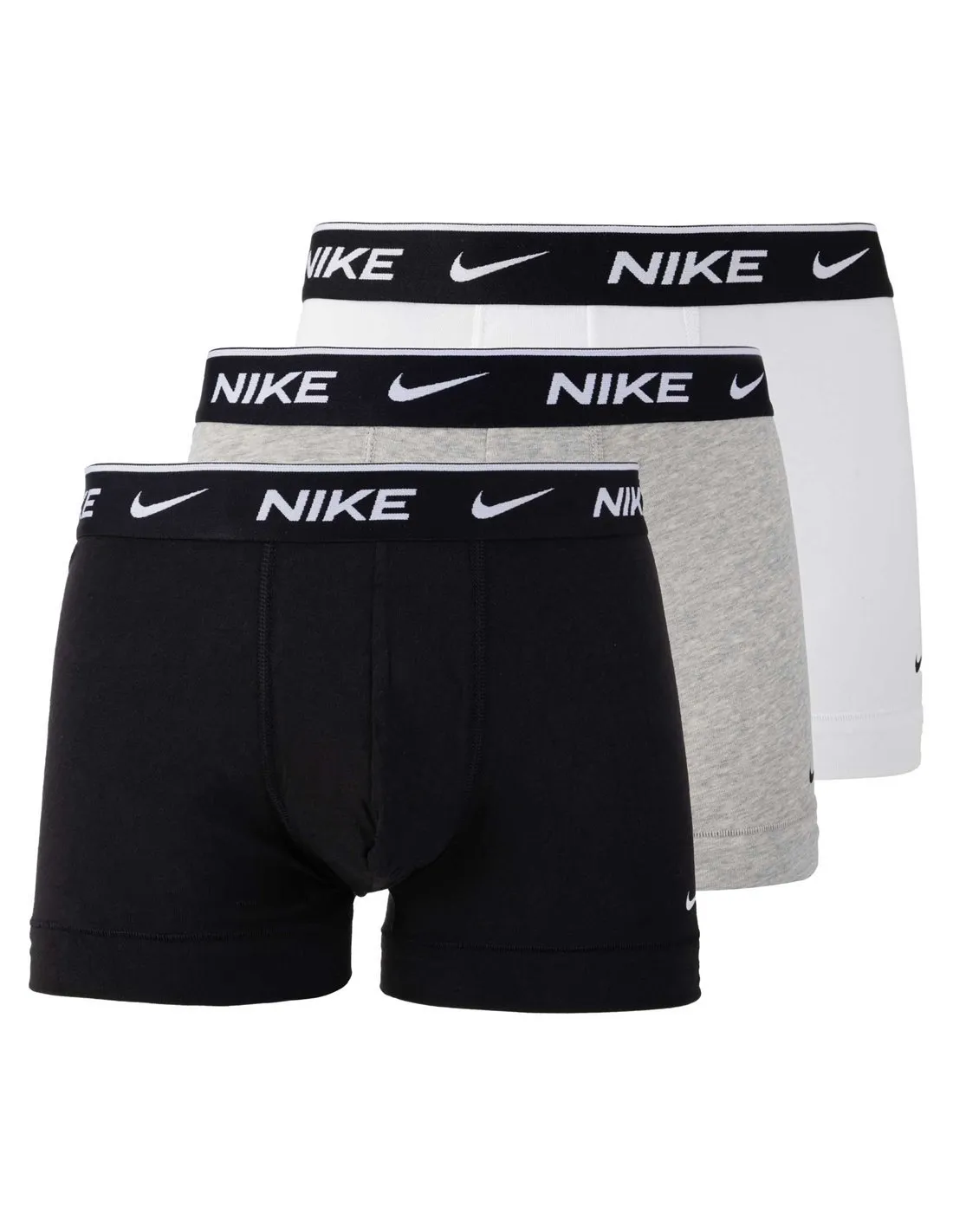 NIKE  PACK 3 TRUNK BLANCO, NEGRO Y GRIS HOMBRE