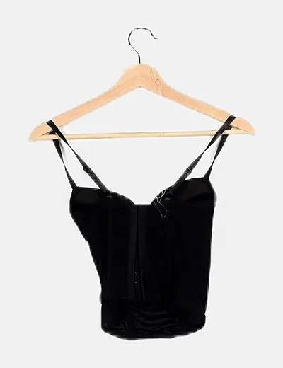 NoName Corset negro con strass