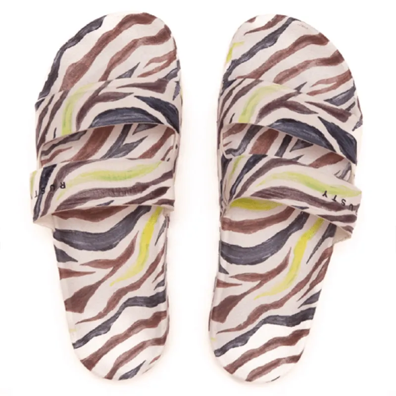 Ojota Rusty Melrose Band Slide Mujer Print