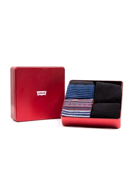 pack calcetines levis giftbox azul para hombre