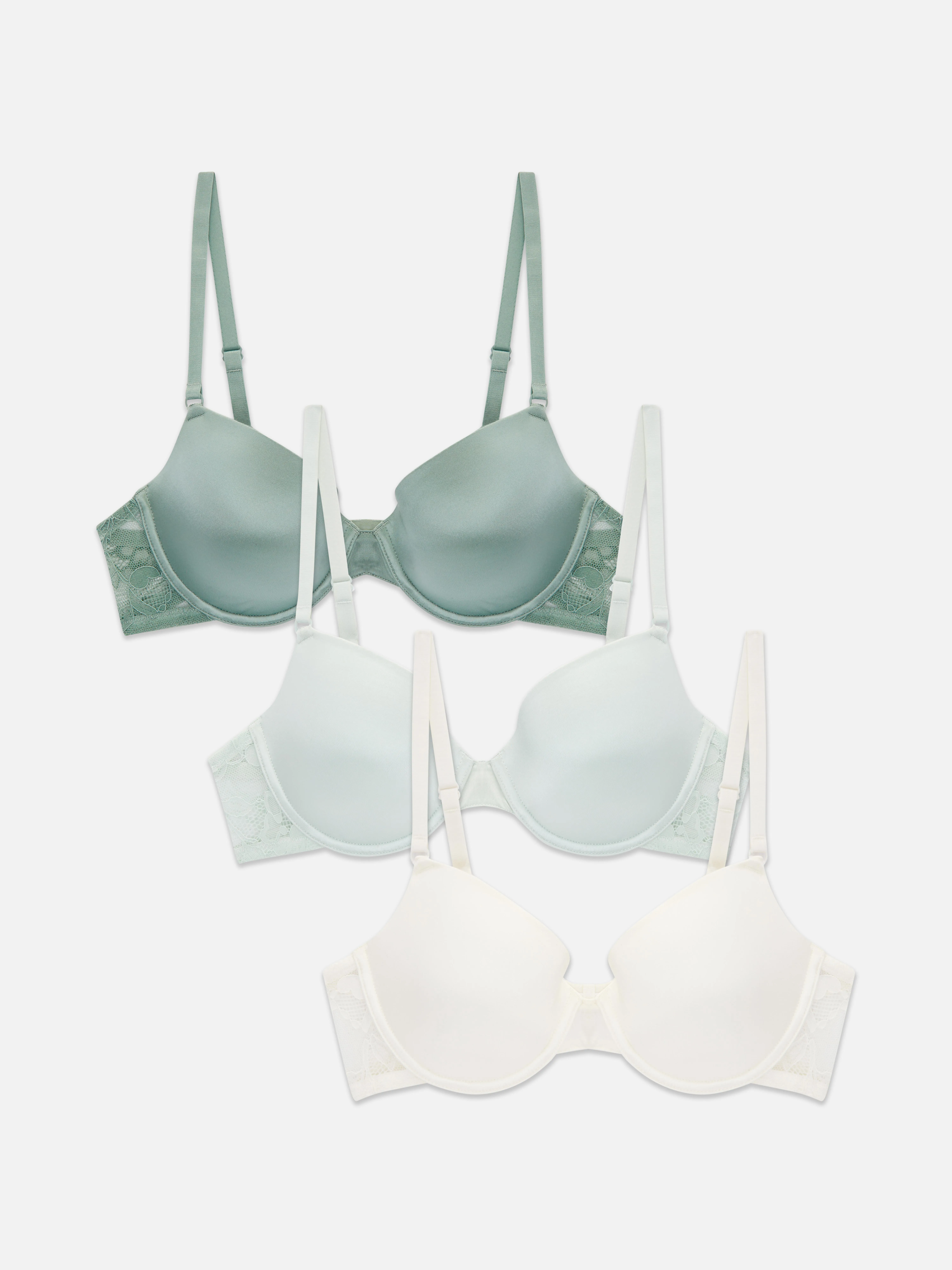 Pack de 3 pares de sujetadores invisibles con encaje