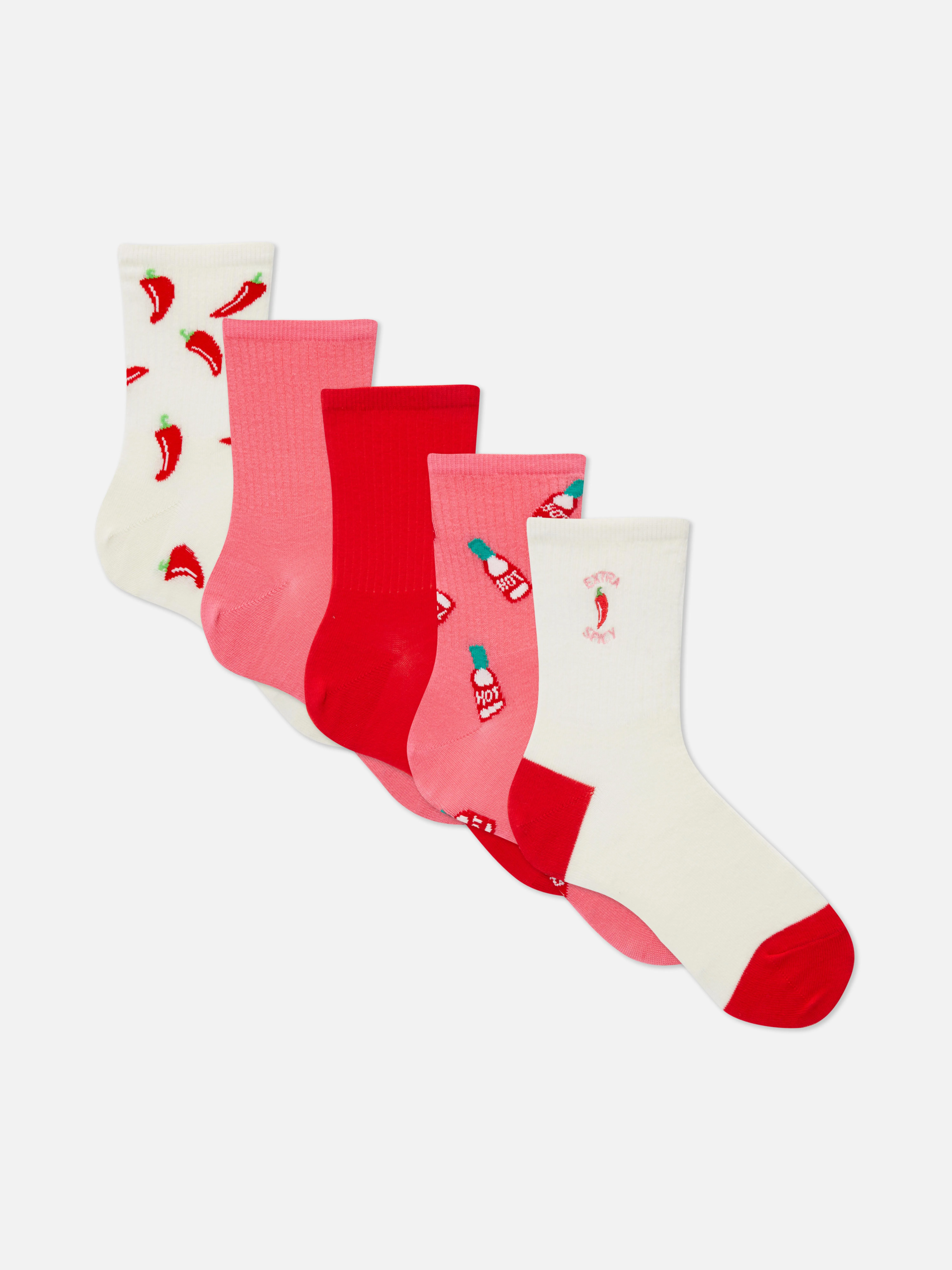 Pack de 5 pares de calcetines altos con chiles