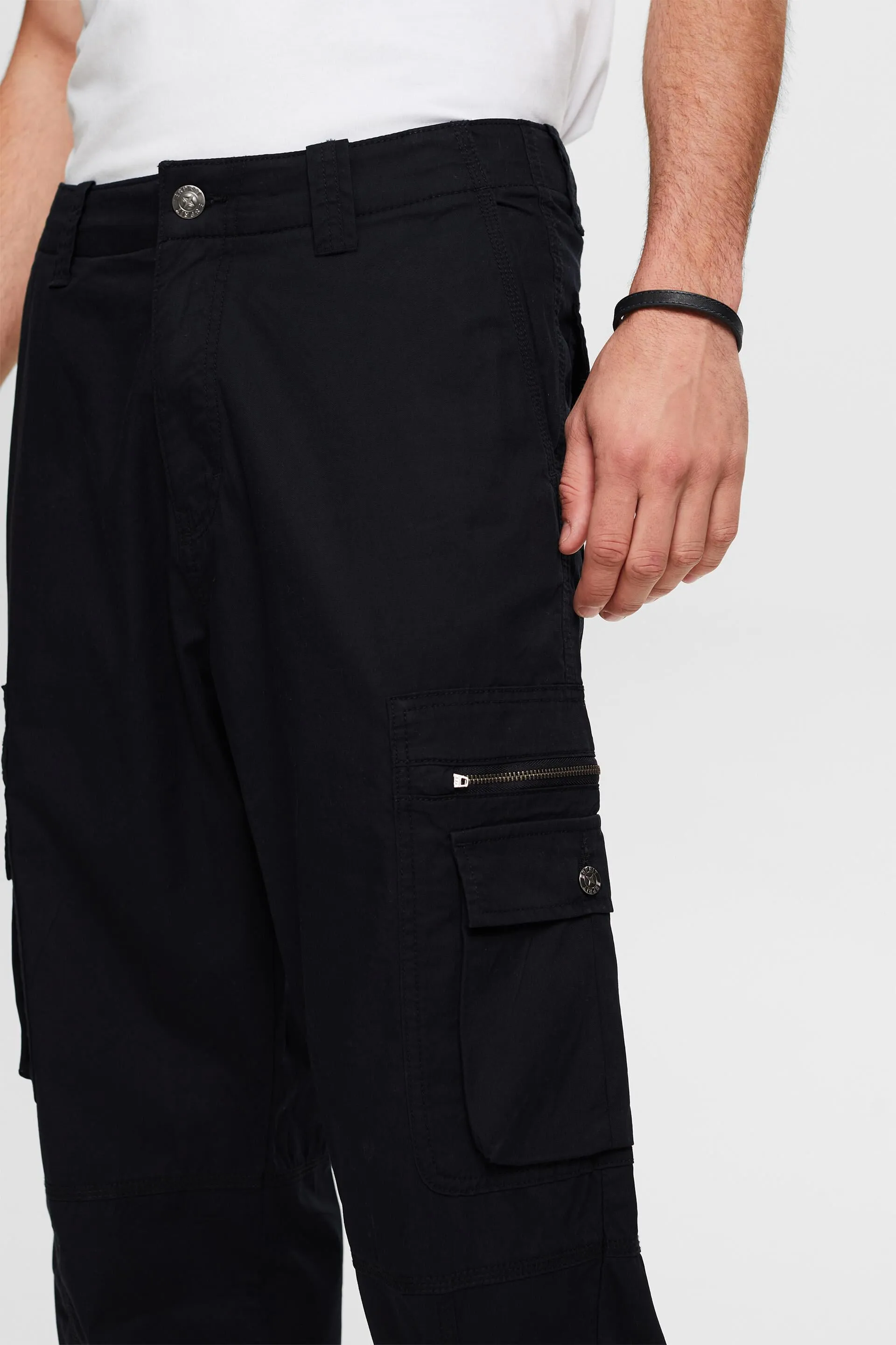 Pantalón cargo de sarga con corte Straight