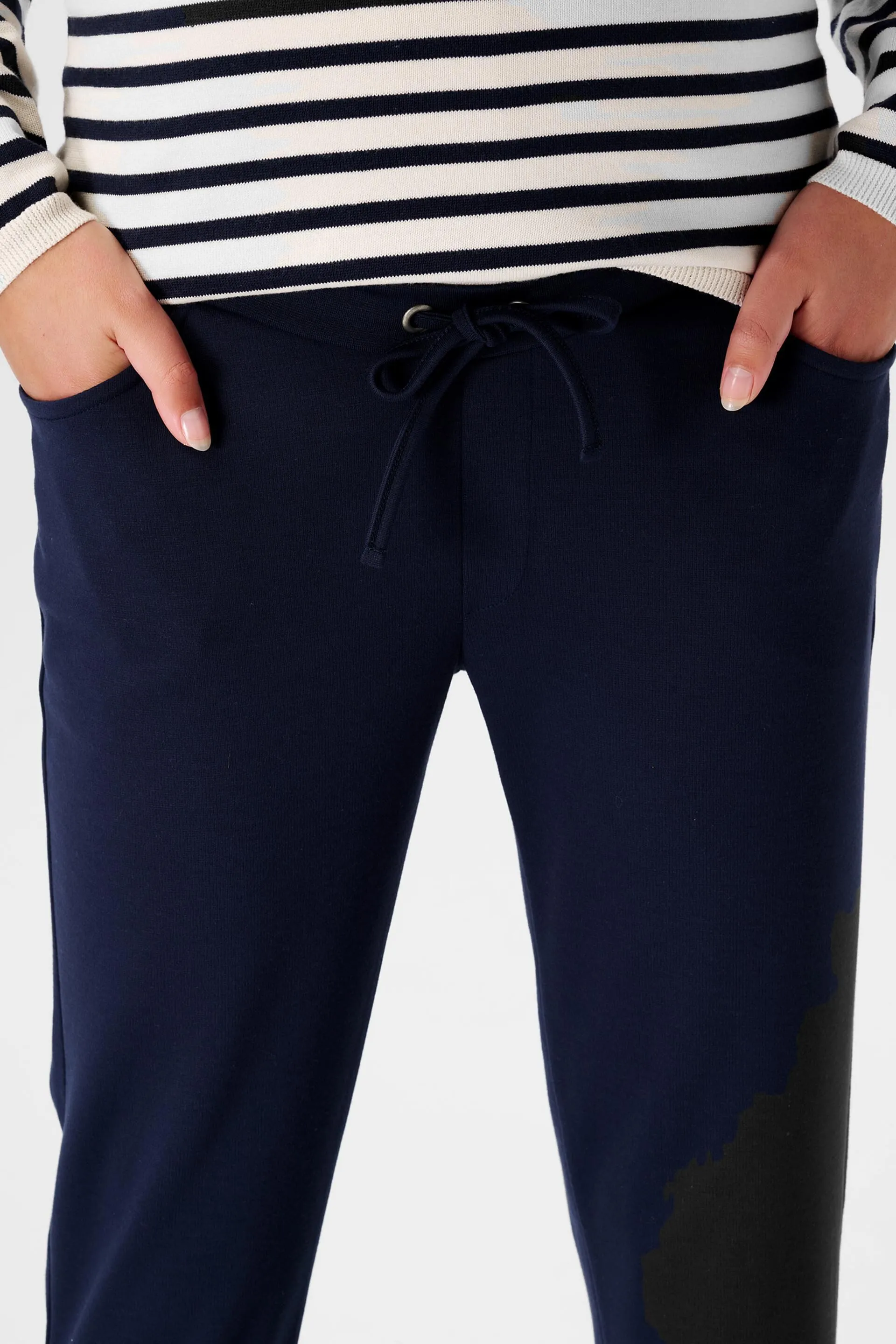 Pantalón estilo maternidad de felpa en tejido jersey