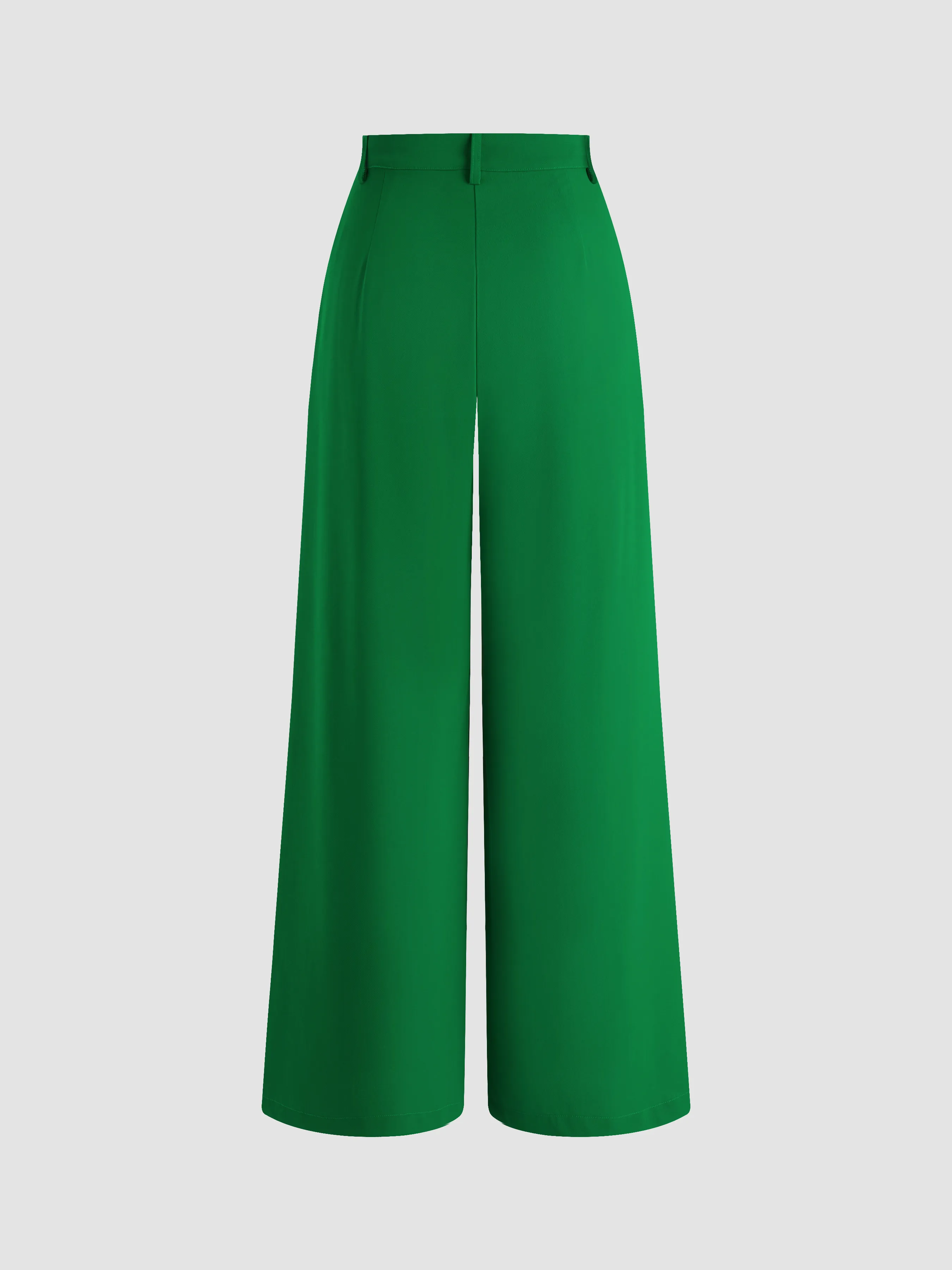  Pantalones de Pierna Ancha con Cremallera y Cintura Alta Sólidos