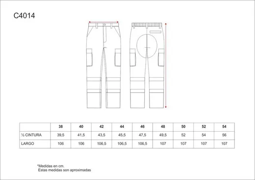 Pantalón bicolor con dos cintas de alta visibilidad Marino Naranja