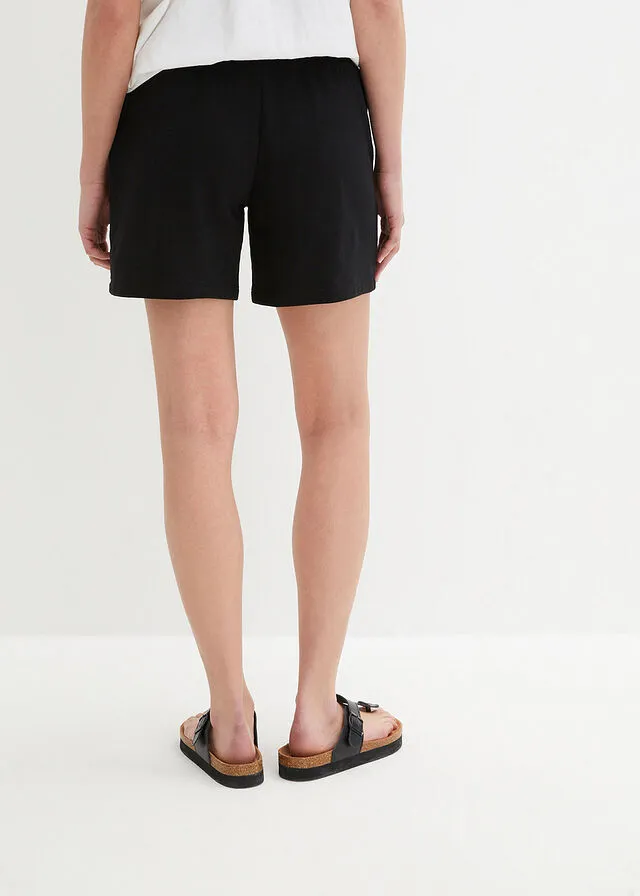 Pantalón corto de chándal con cintura alta Negro