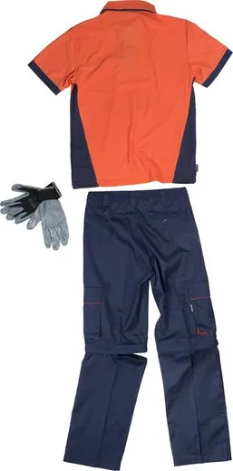 Pantalón desmontable polo manga corta Marino Naranja