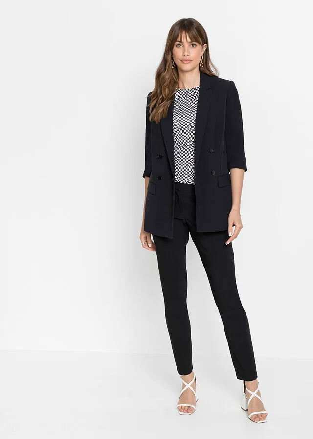 Pantalón ejecutivo con cintura cómoda Negro