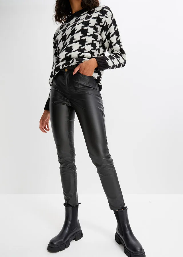 Pantalón elástico con revestimiento, cinturilla cómoda y corte pitillo Negro