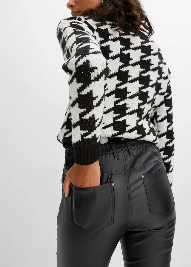 Pantalón elástico con revestimiento, cinturilla cómoda y corte pitillo Negro