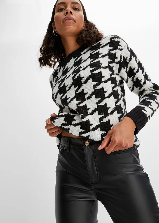 Pantalón elástico con revestimiento, cinturilla cómoda y corte pitillo Negro