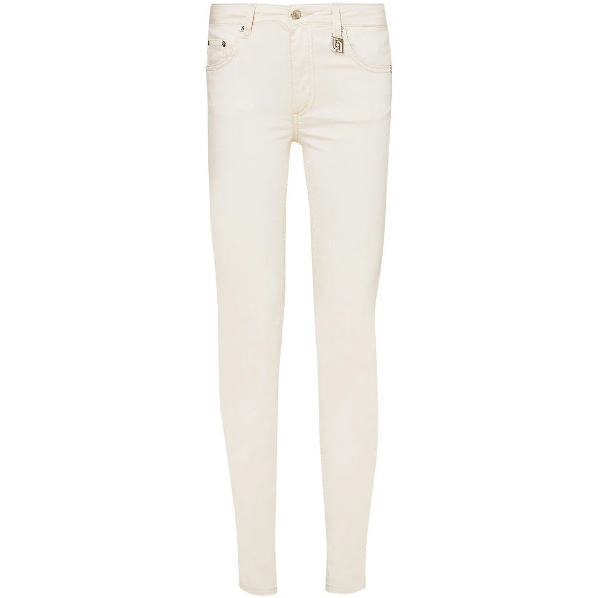 Pantalón entallado beige con charm LJ