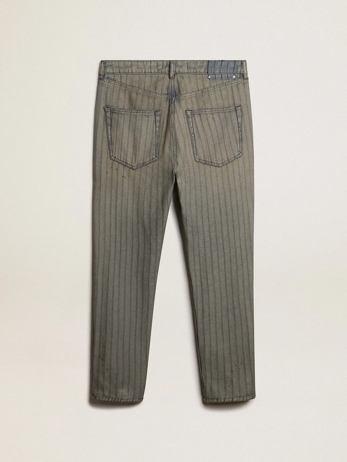Pantalón gris de hombre en denim de rayas