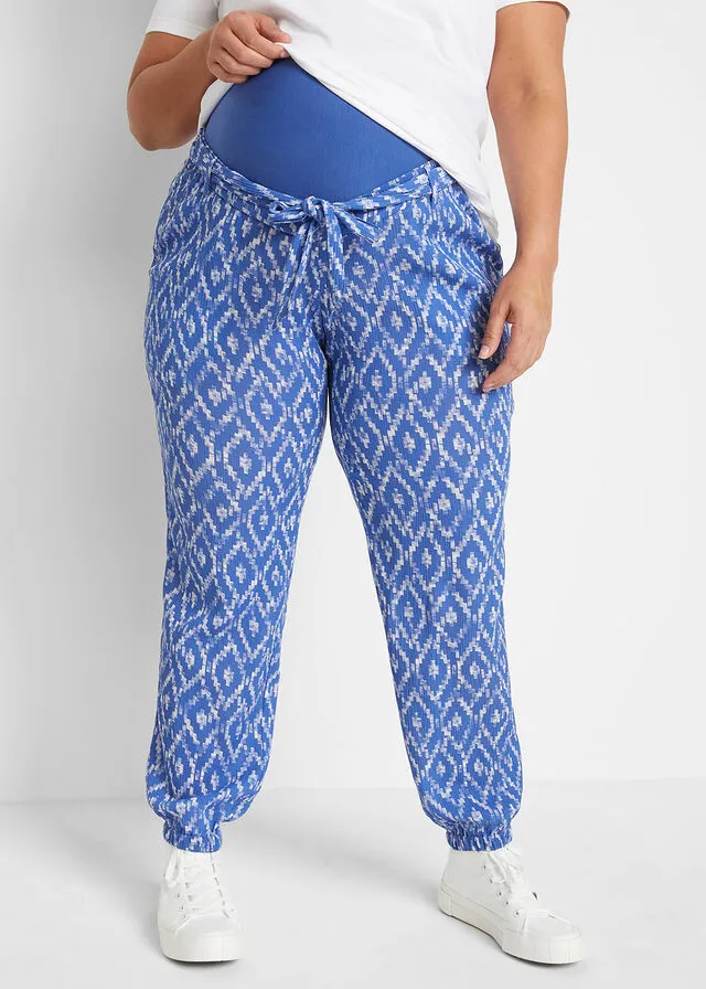 PANTALóN PREMAMá DE CORTE HOLGADO AZUL ZAFIROBLANCO CON ESTAMPADO GRáFICO