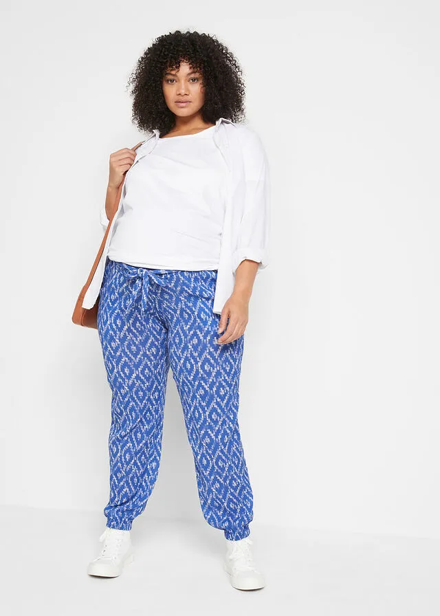 PANTALóN PREMAMá DE CORTE HOLGADO AZUL ZAFIROBLANCO CON ESTAMPADO GRáFICO