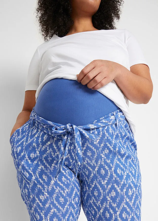 PANTALóN PREMAMá DE CORTE HOLGADO AZUL ZAFIROBLANCO CON ESTAMPADO GRáFICO