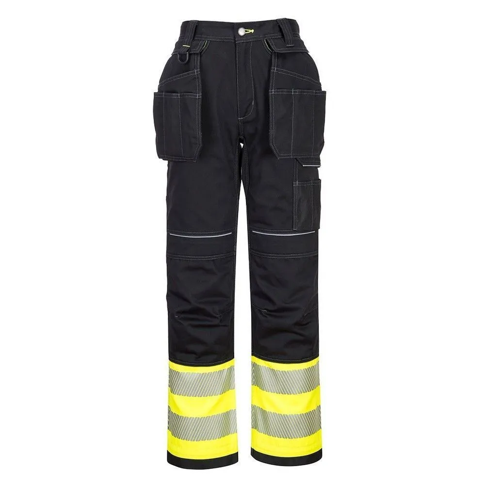 Pantalón PW3 alta visibilidad, clase 1 con bolsillos pistolera 