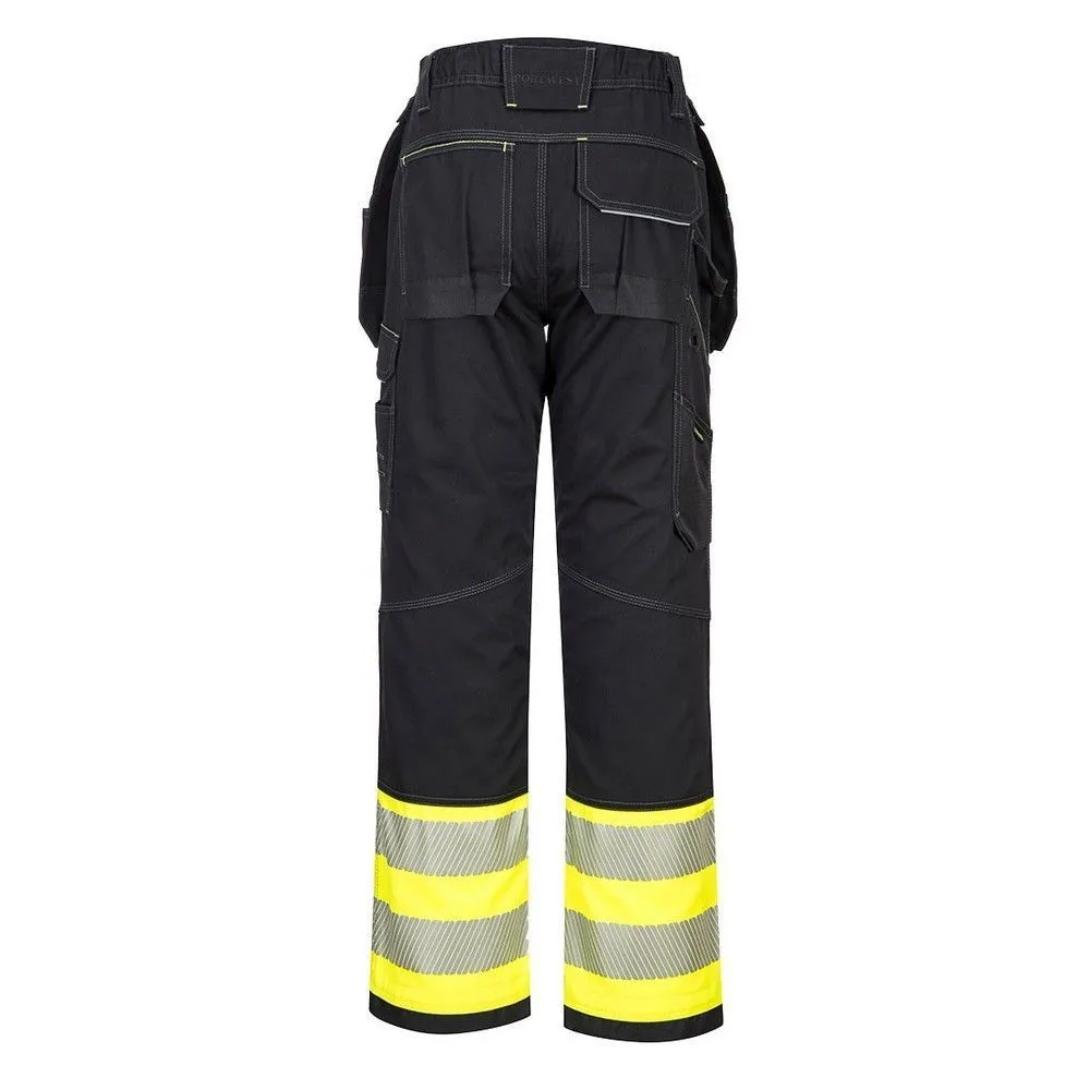 Pantalón PW3 alta visibilidad, clase 1 con bolsillos pistolera 