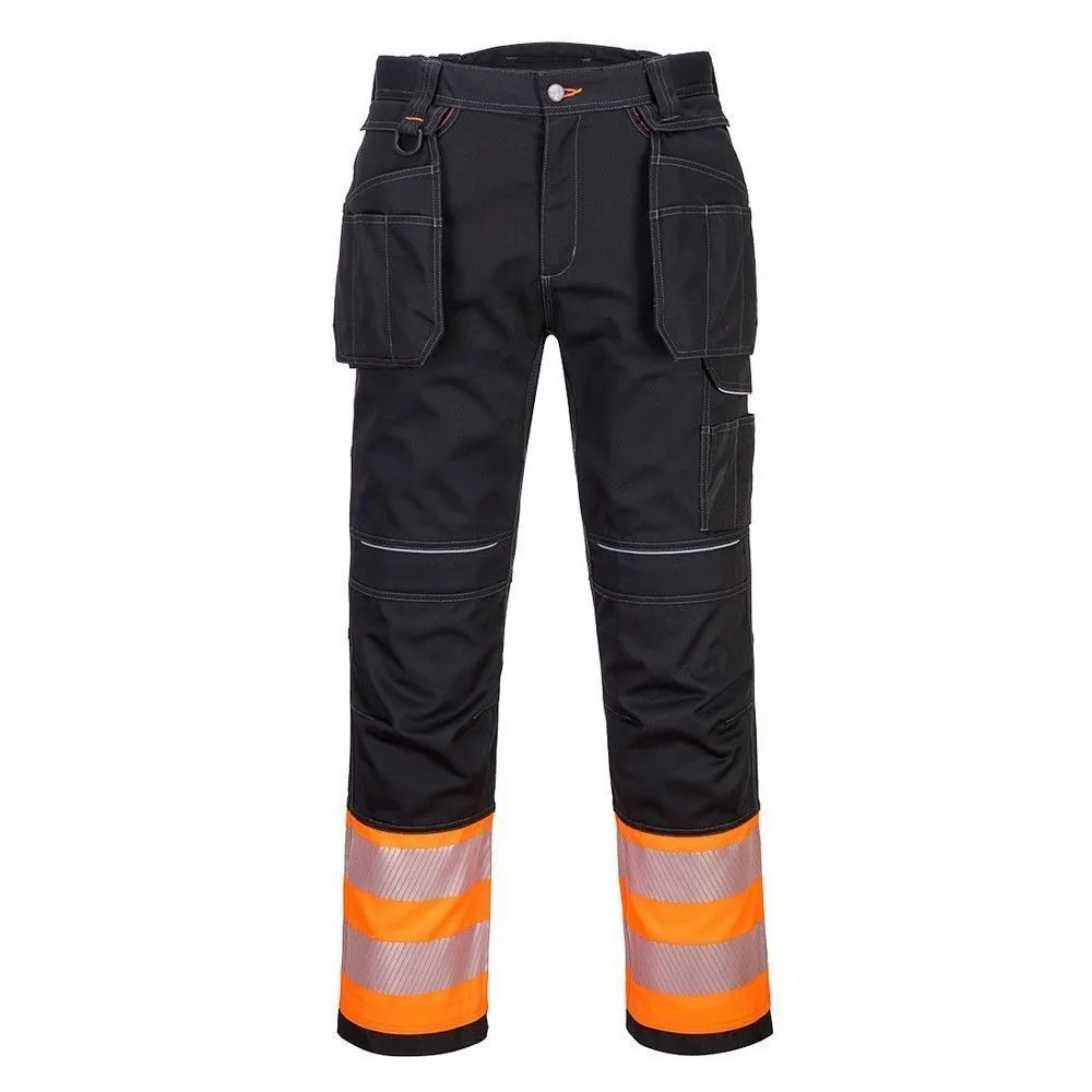 Pantalón PW3 alta visibilidad, clase 1 con bolsillos pistolera 