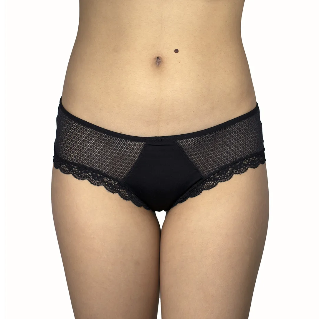 Panty tipo cheeky ribbed con transparencia