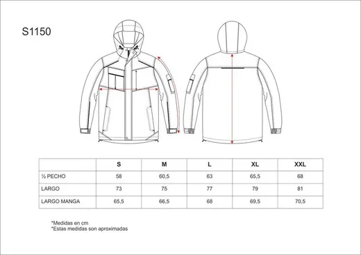 Parka jaspeada con costuras alta visibilidad Azafata