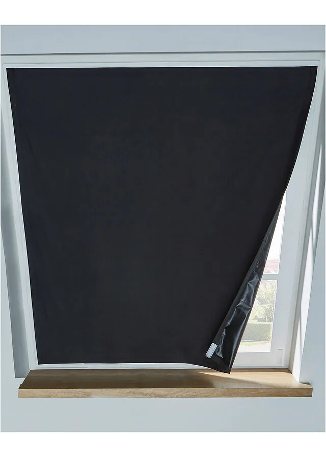 Película para ventanas de techo con unión de gancho y bucle. Negro