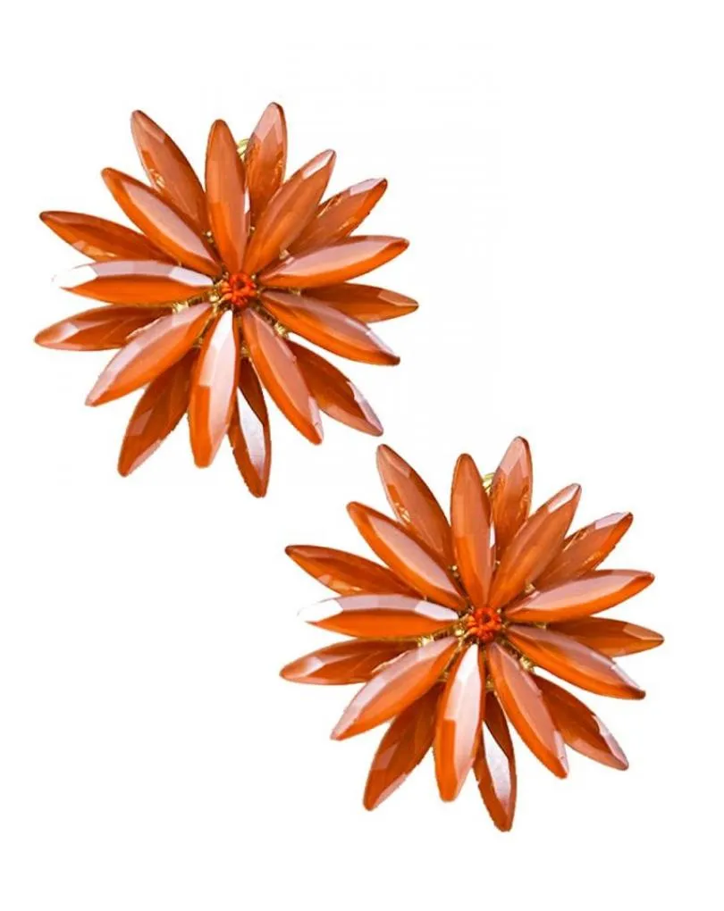 PENDIENTES CORTOS NARANJAS IDEALES PARA BODAS DE DIA Y BAUTIZOS