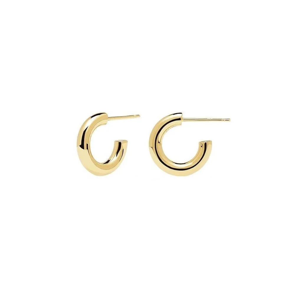 Pendientes de aro MINI CLOUD con baño de oro 18k