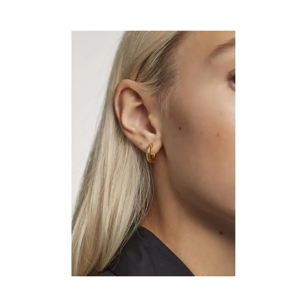 Pendientes de aro MINI CLOUD con baño de oro 18k