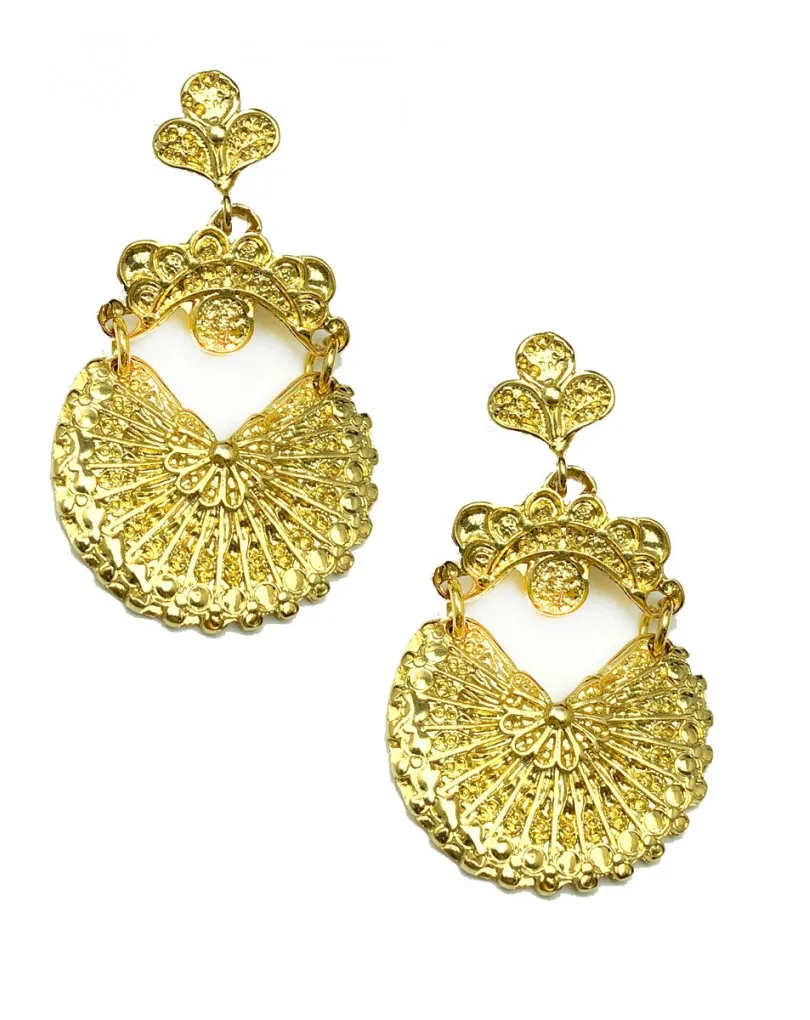 PENDIENTES DE MUJER LARGOS CON BAÑO DE ORO DE 24 K PARA INVITADAS DE BODAS