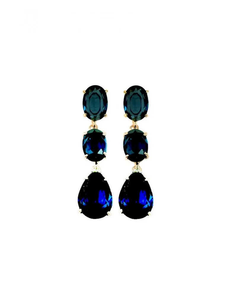 PENDIENTES LARGOS DE VESTIR AZUL OSCURO