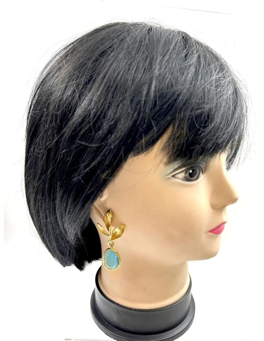 PENDIENTES MUJER LARGOS DORADOS Y AZULES TURQUESAS PARA BODAS