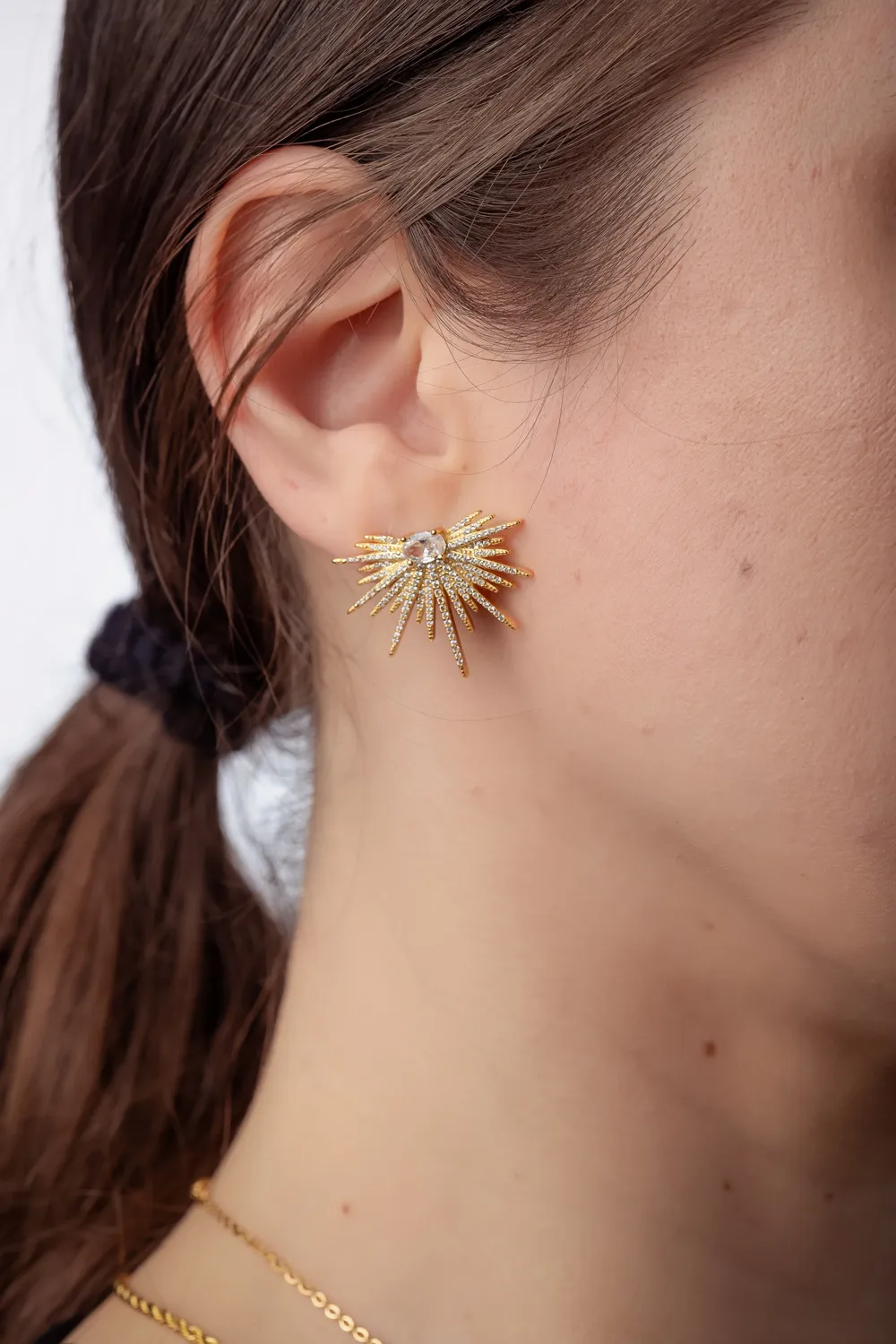Pendientes Novia Sol con circonitas