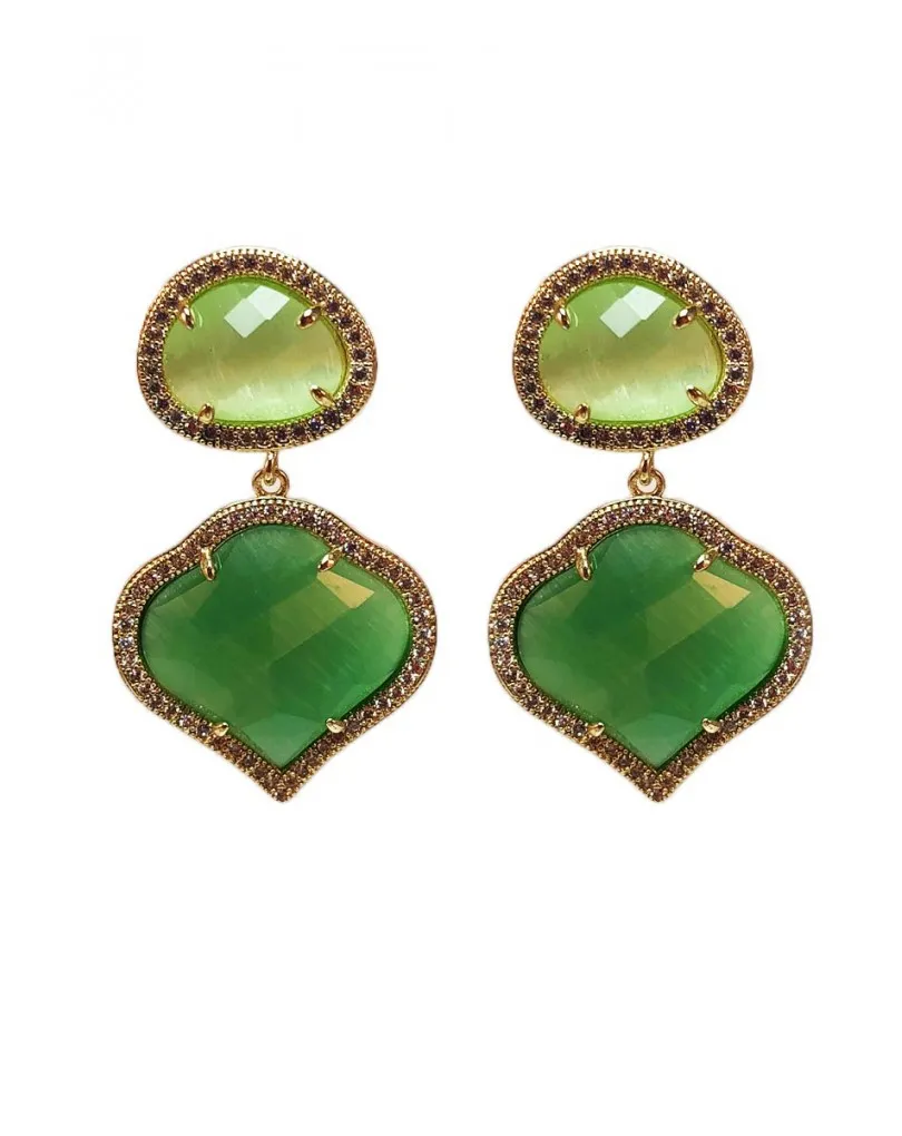 PENDIENTES PARA BODAS VERDES DE BISUTERIA FINA