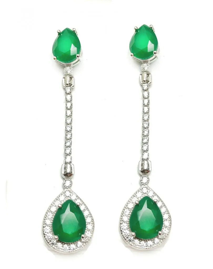 PENDIENTES PLATA LARGOS DE MUJER DISEÑOS FINOS PARA BODAS