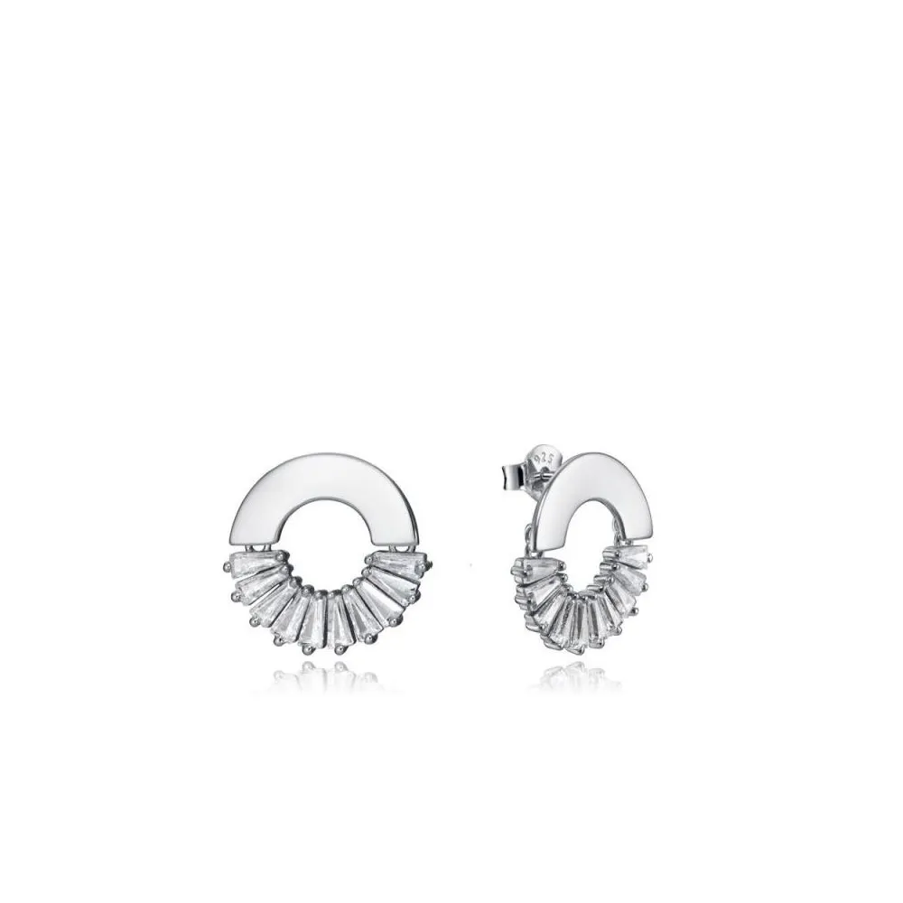 Pendientes Viceroy Jewels de palta de ley circulo con circonitas para mujer