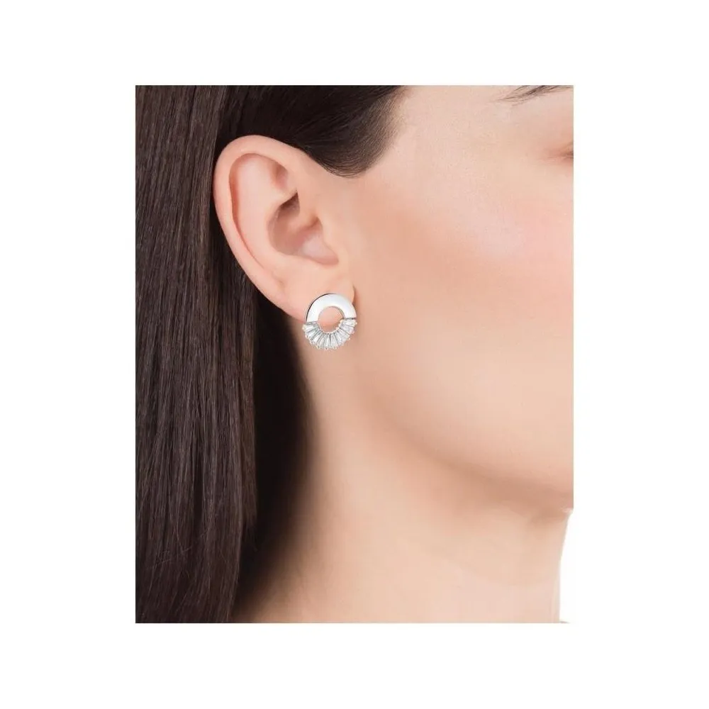 Pendientes Viceroy Jewels de palta de ley circulo con circonitas para mujer