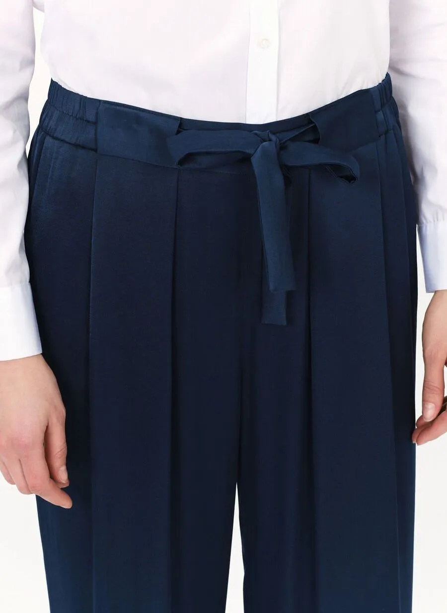 PIANO  PANTALóN RECTO SATINADO EN AZUL