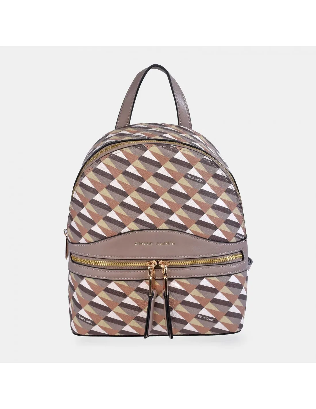 PIERRE CARDIN Mochila para mujer con cremallera en lona estampada y símil piel