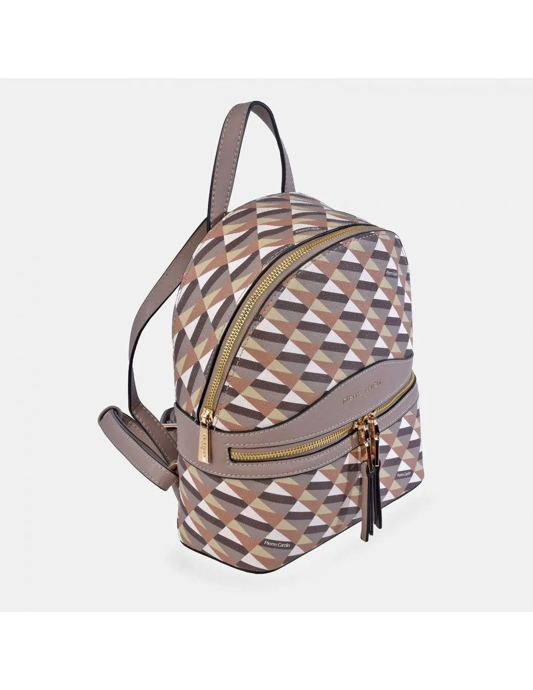 PIERRE CARDIN Mochila para mujer con cremallera en lona estampada y símil piel