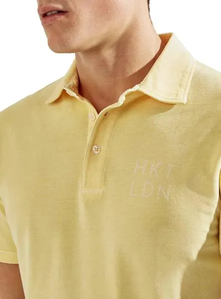 polo hackett dyed amarillo para hombre
