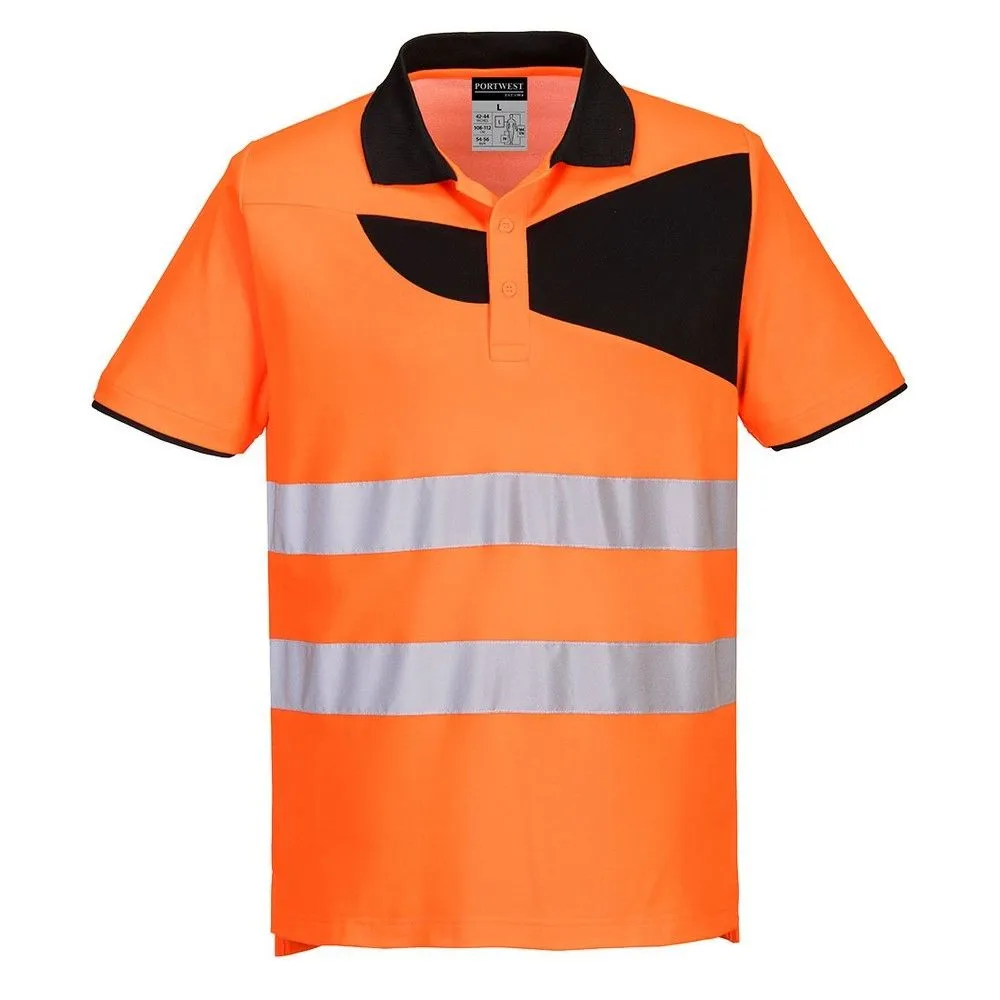 Polo PW2 de alta visibilidad de manga corta 