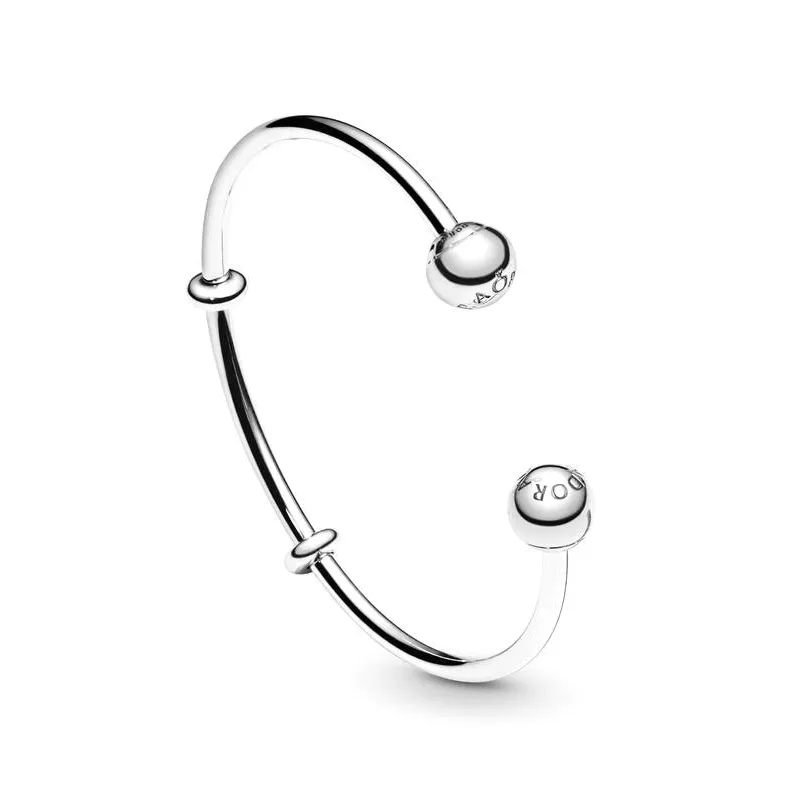 Pulsera Moments abierta con cierres Logo Pandora para charms 596477